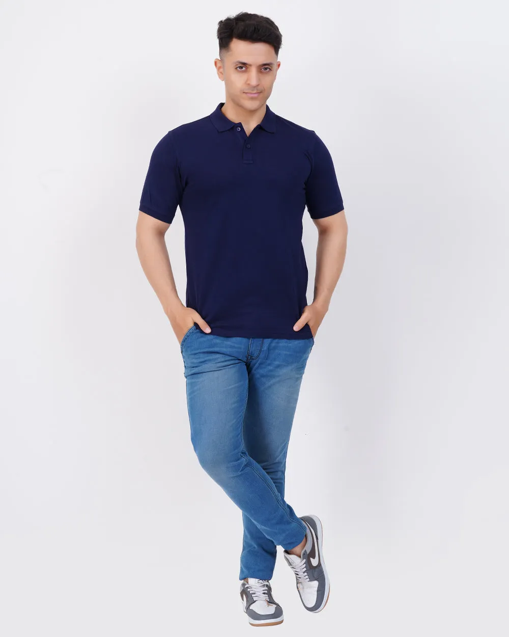 Men's Denim Blue Polo Tee