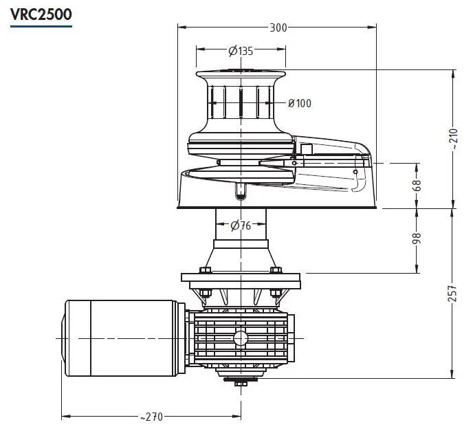 MUIR STORM VRC2500 w/Capstan 12v 1200w or 24V 1500w 10mm Chain