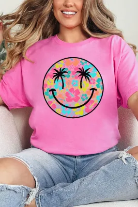 Palm Tree Smile Short Sleeve Relaxed Fit T-Shirt