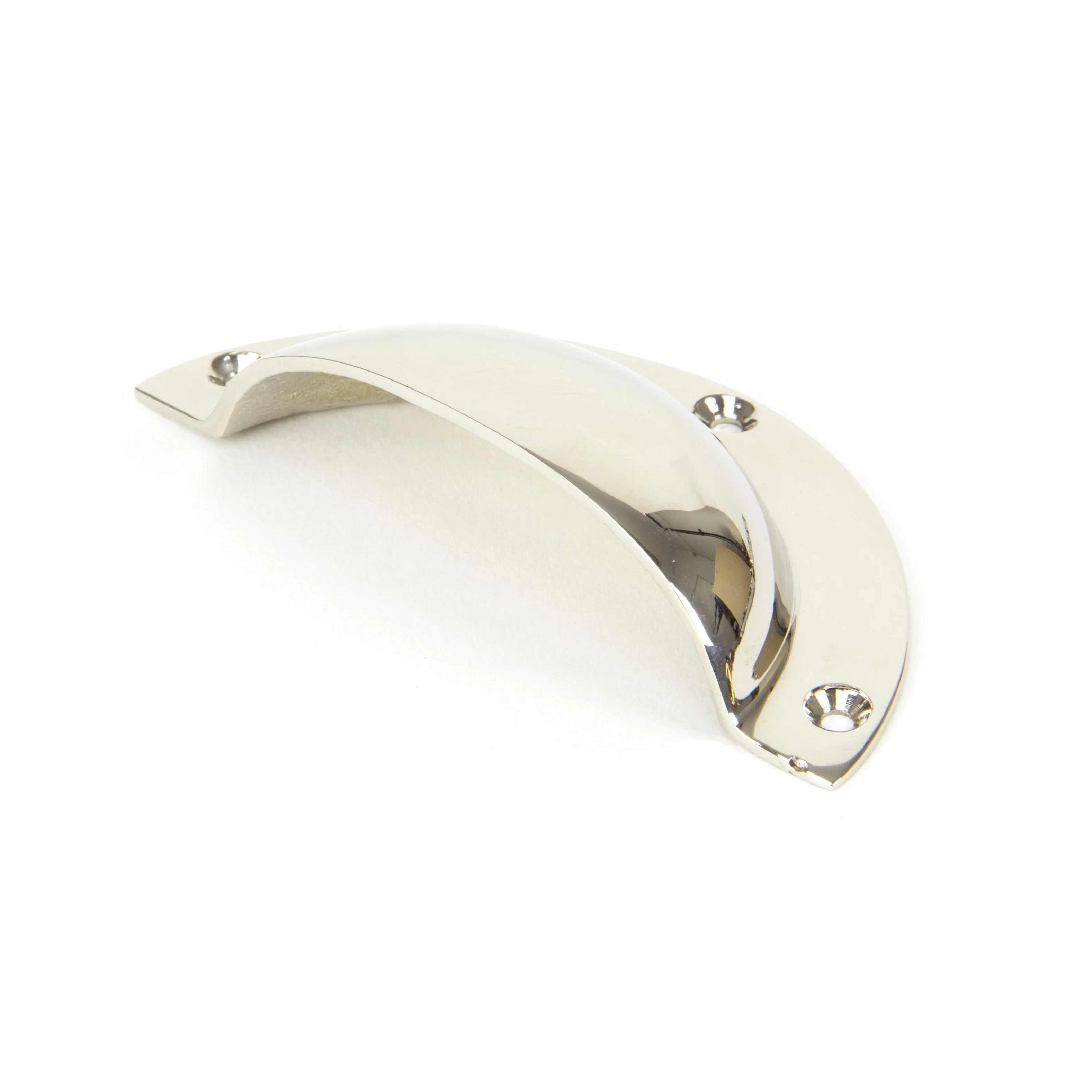 Polished Nickel 4" Plain Drawer Pull | From The Anvil