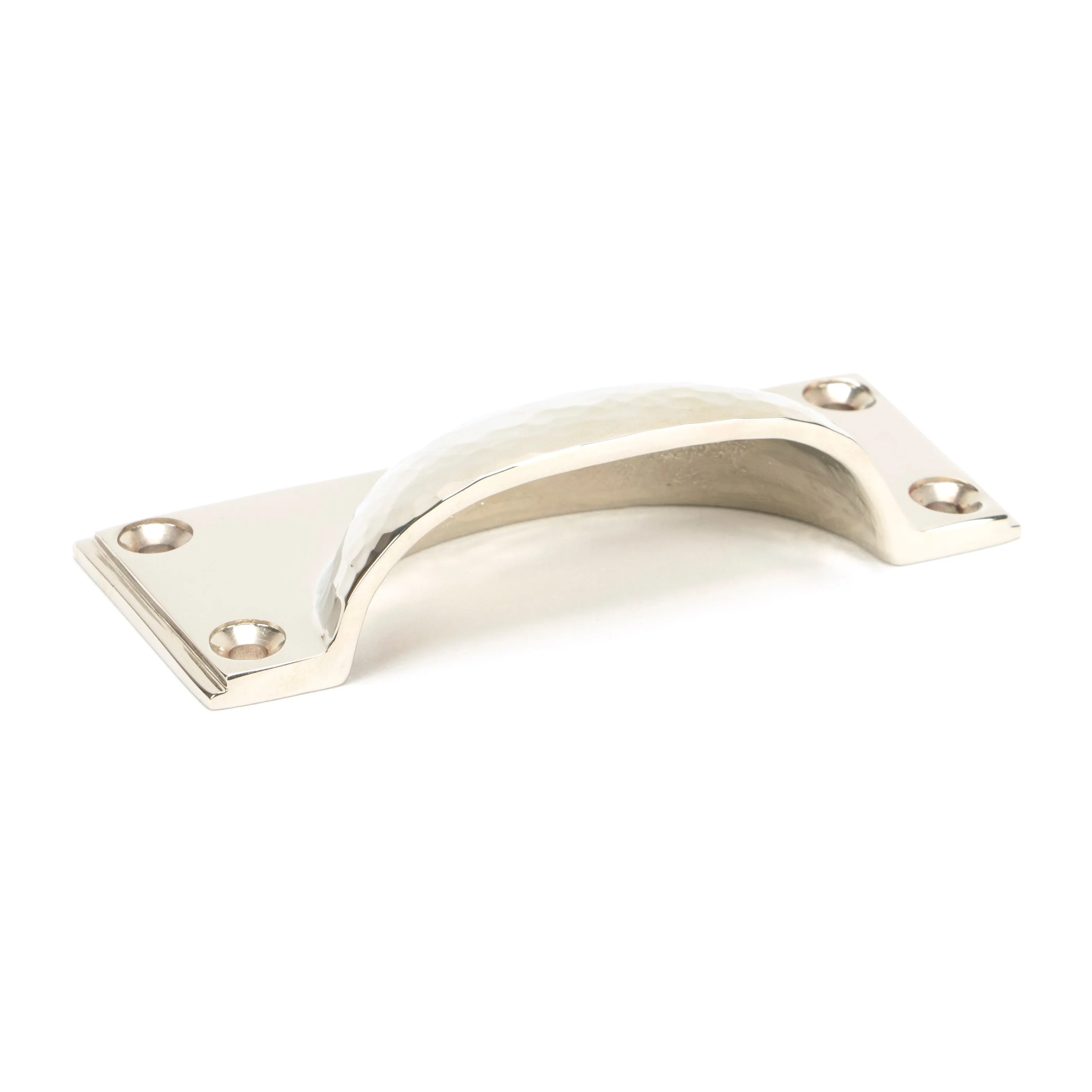 Polished Nickel Hammered Art Deco Drawer Pull | From The Anvil