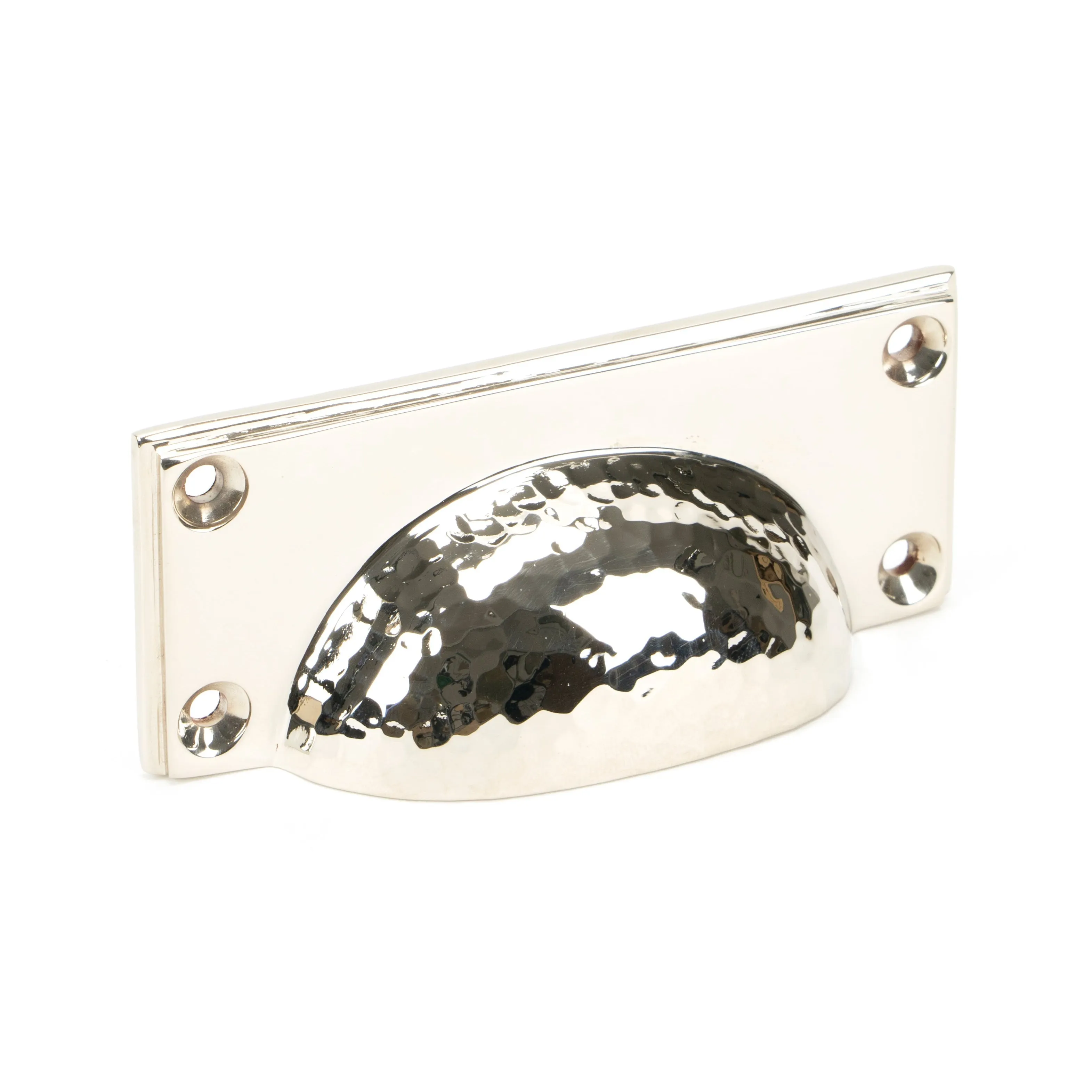 Polished Nickel Hammered Art Deco Drawer Pull | From The Anvil