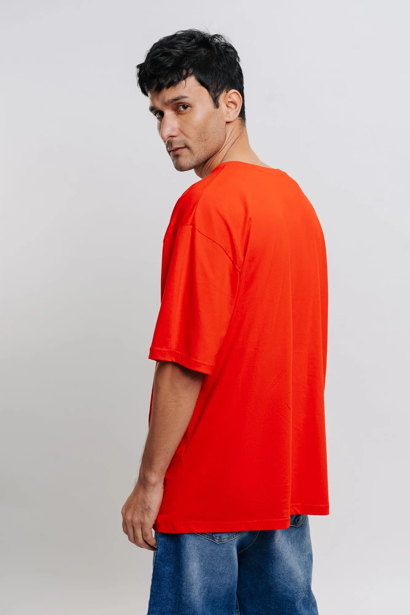 Red Space Men's Oversized Tees