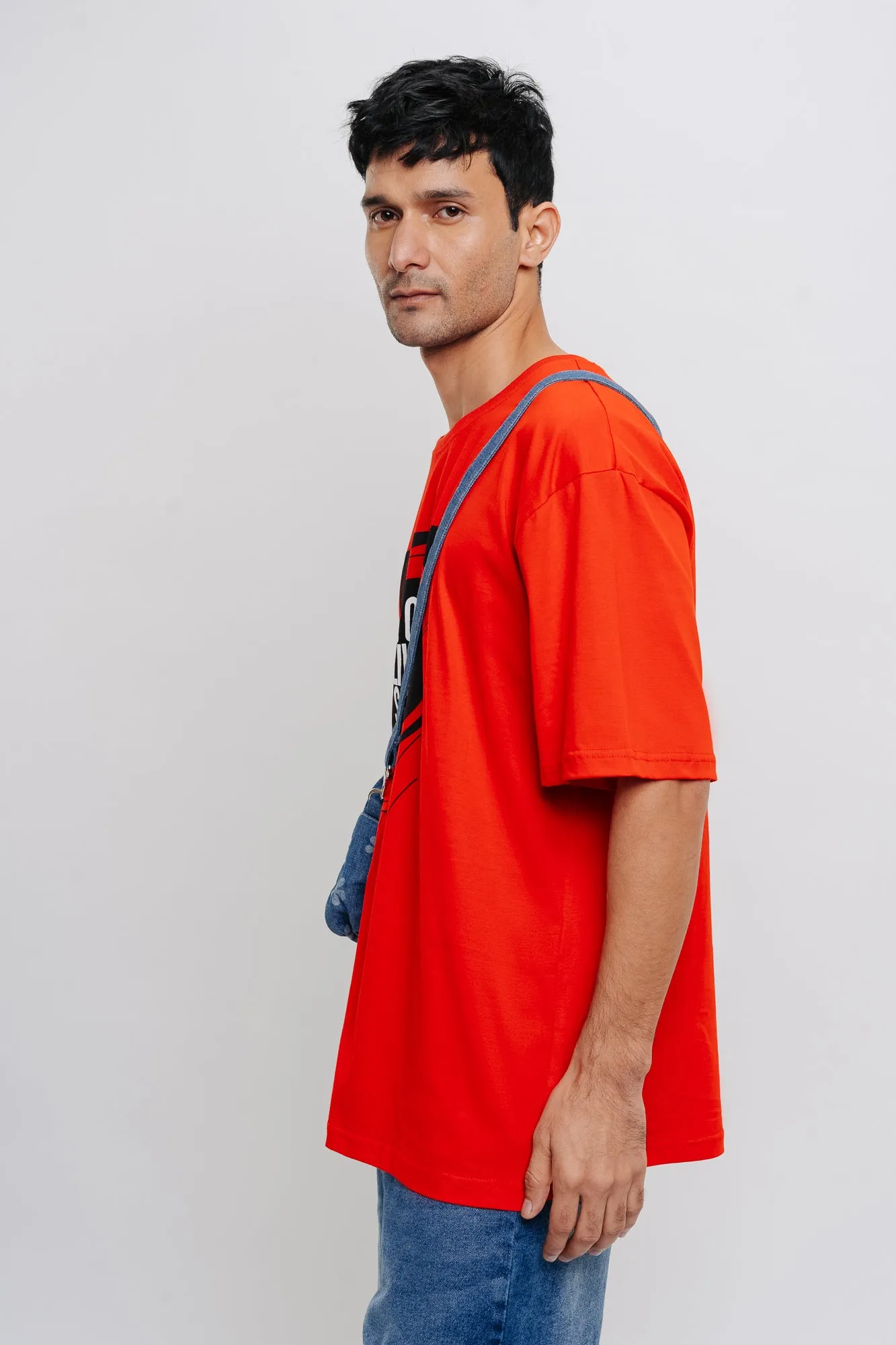 Red Space Men's Oversized Tees