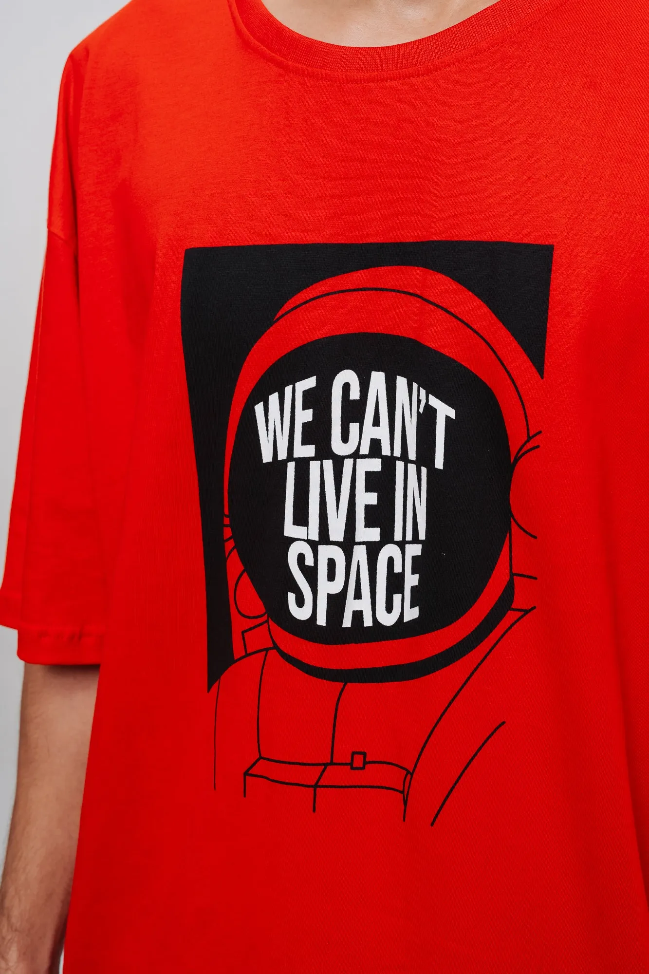 Red Space Men's Oversized Tees