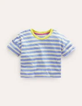 Relaxed T-shirt-Penzance Blue/Neon Yellow