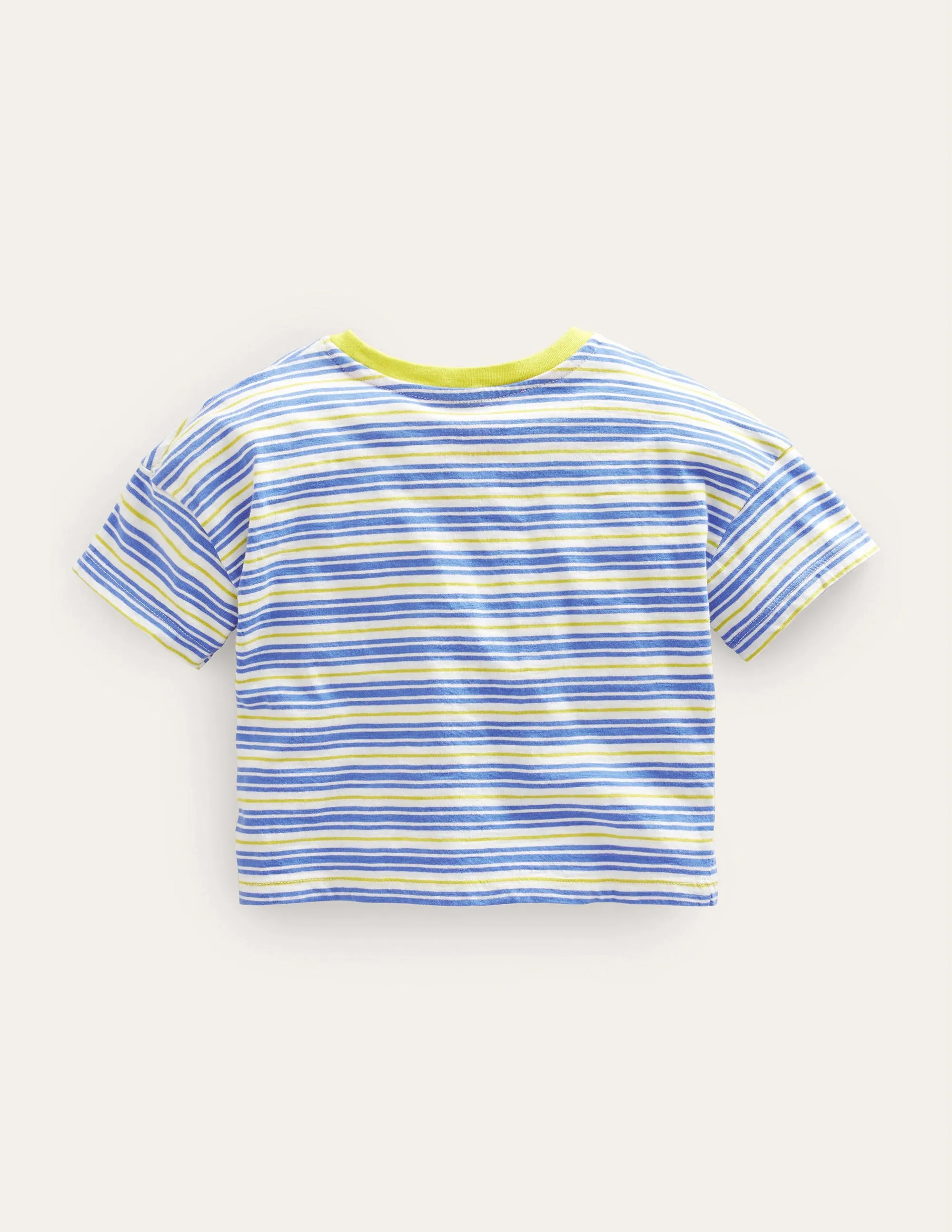 Relaxed T-shirt-Penzance Blue/Neon Yellow