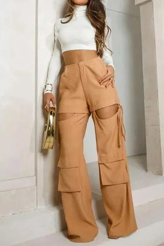 Short shirt with stylish drawstring pants suit