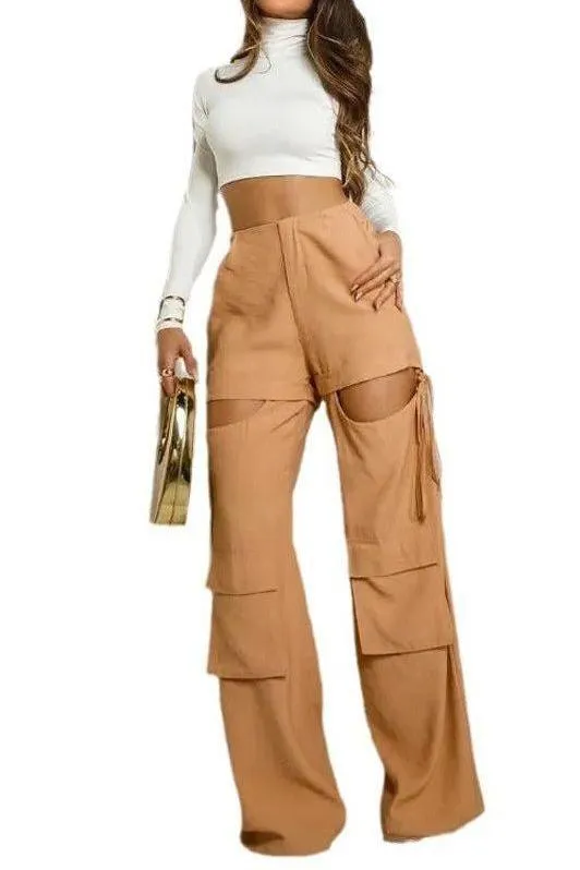 Short shirt with stylish drawstring pants suit