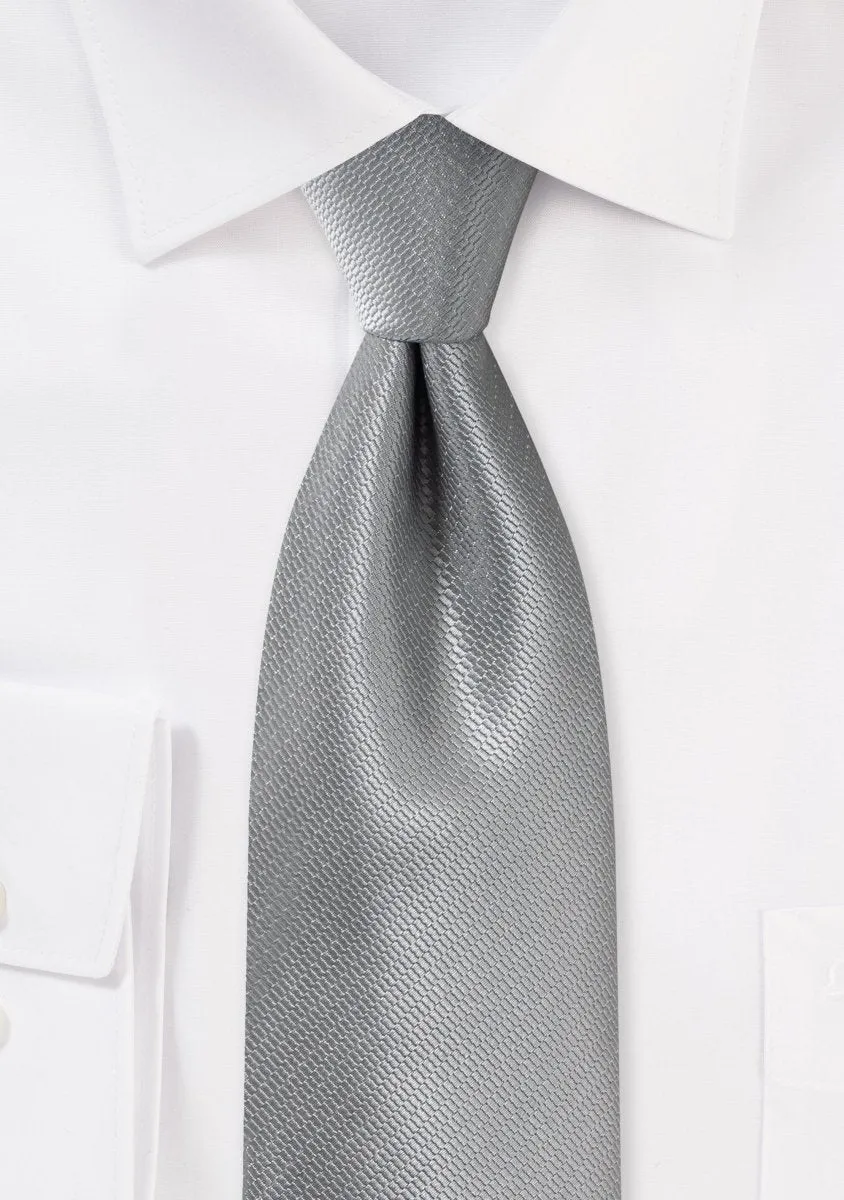 Sterling Silver Small Texture Necktie