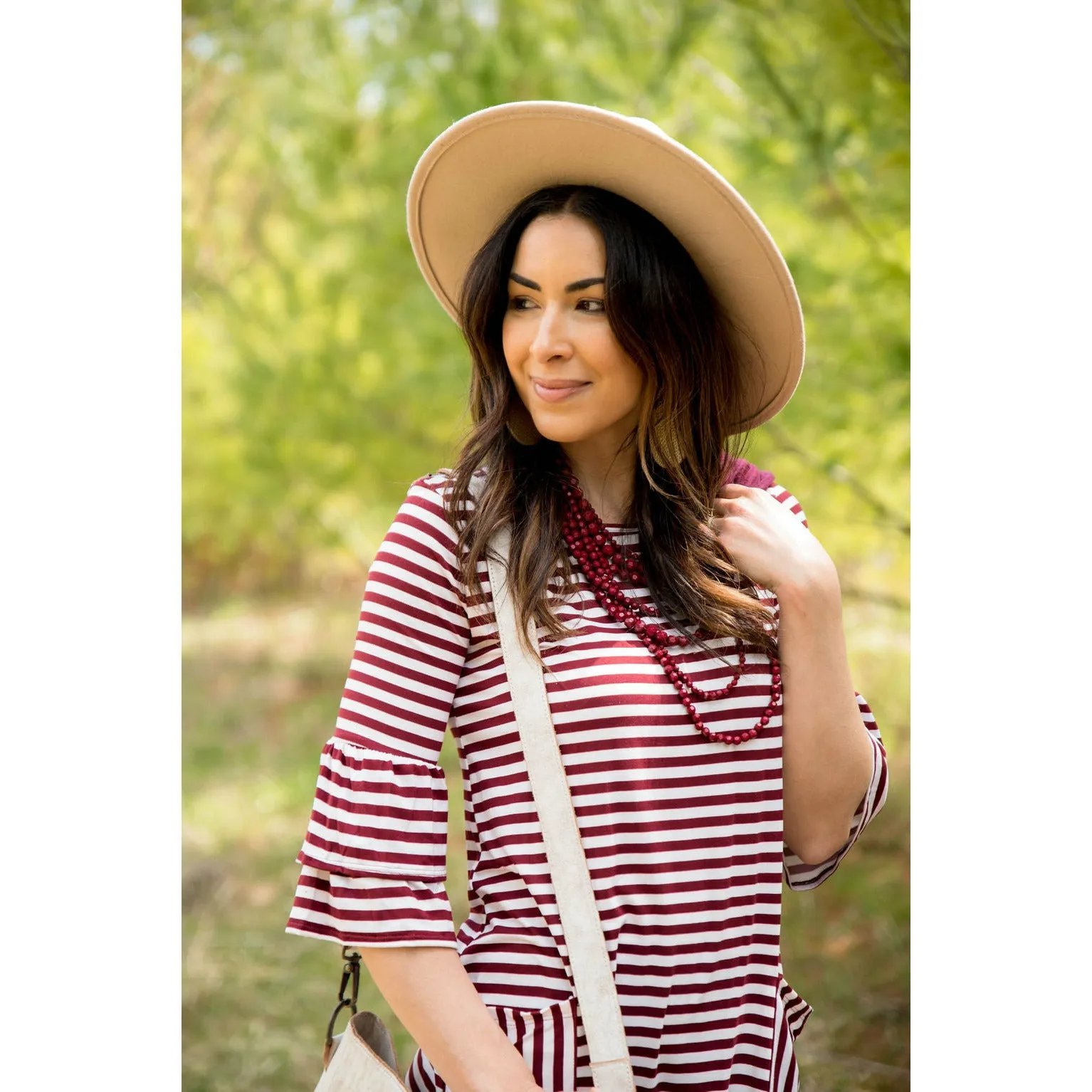 Striped Flutter Pocket Dress