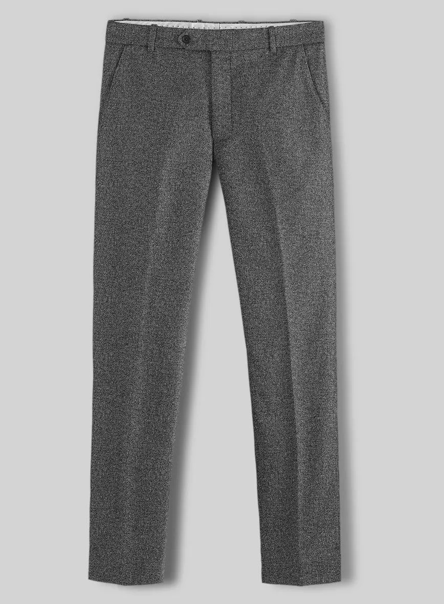 Vintage Plain Dark Gray Tweed Suit